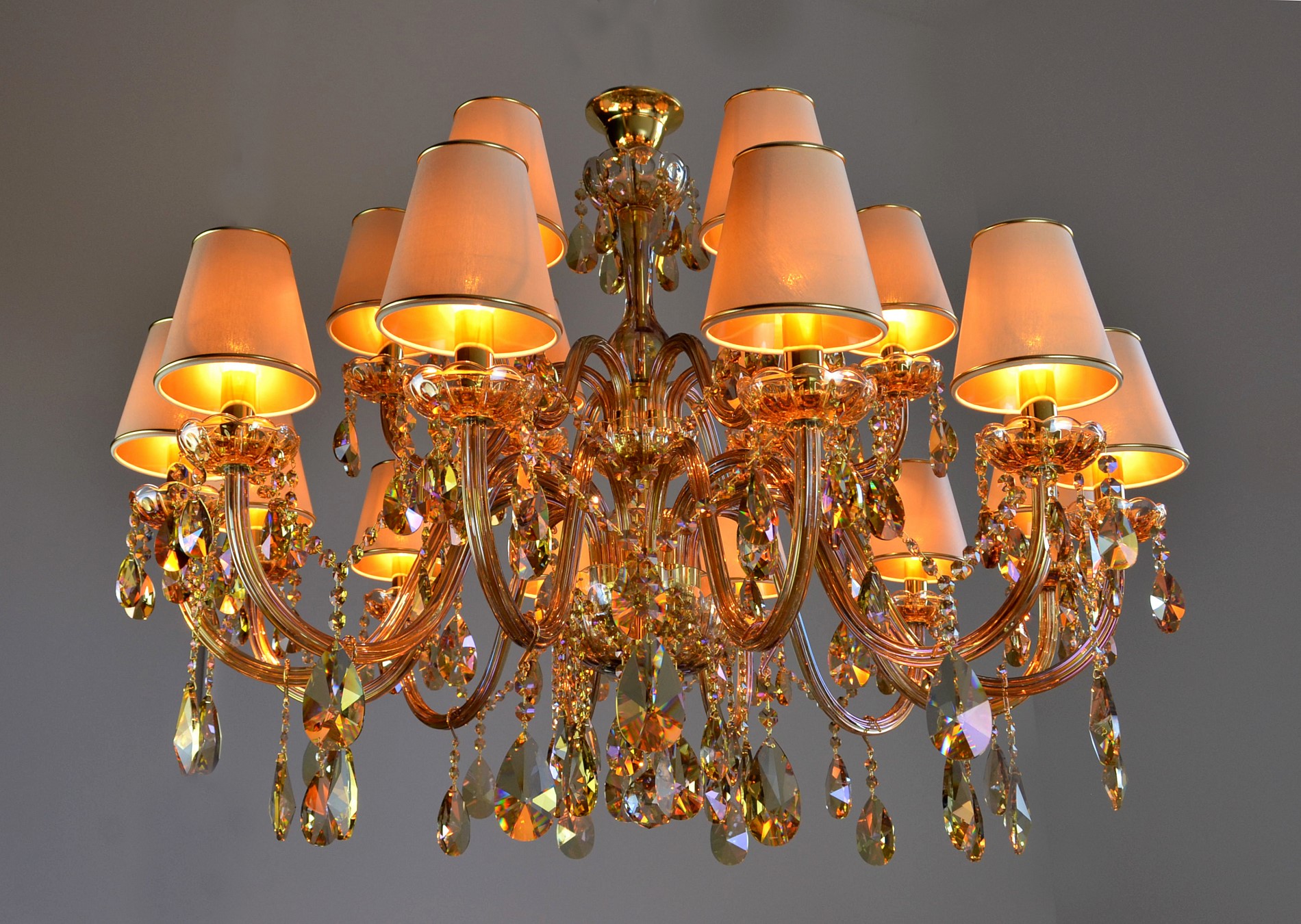 orange chandelier shades