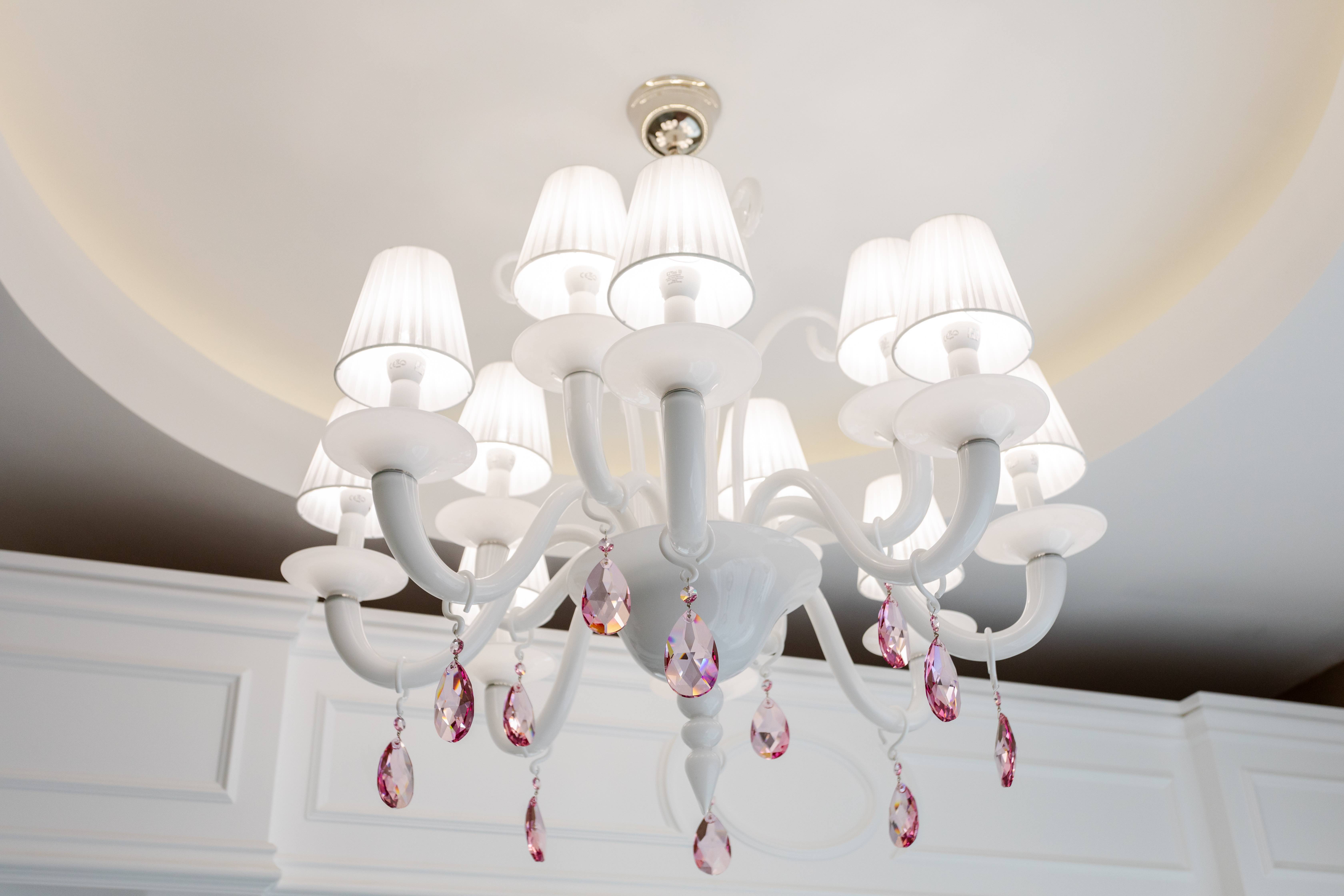 white modern chandelier